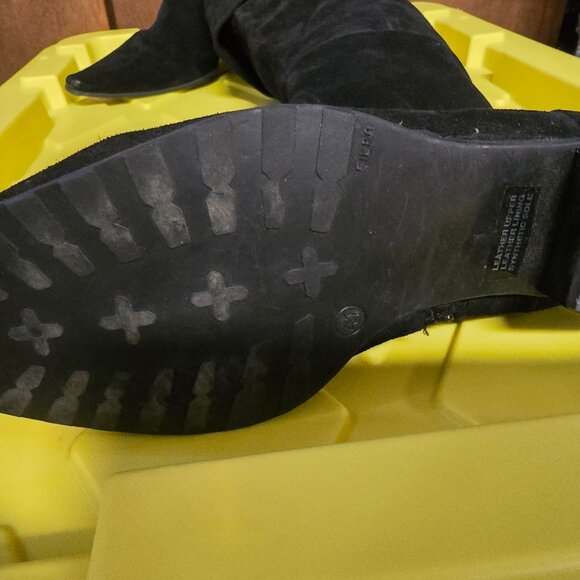 Sundance Point toe over the knee boots Black suede size 41 Narrow Italy made - Picture 4 of 11